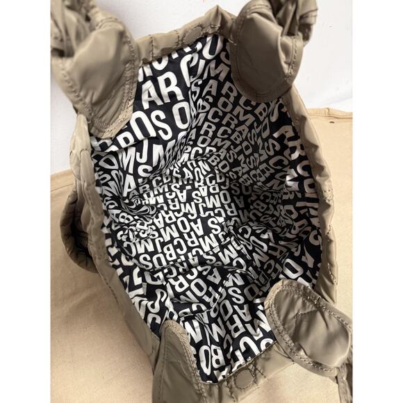 Marc by Marc Jacobs Tote Bag Womens Khaki Pretty Nylon Quilted Logo Shoulder - Picture 9 of 13